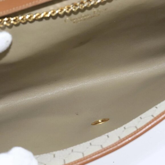 Christian Dior Honeycomb Canvas Chain Shoulder Bag Beige Auth bs30461 - Picture 11 of 16